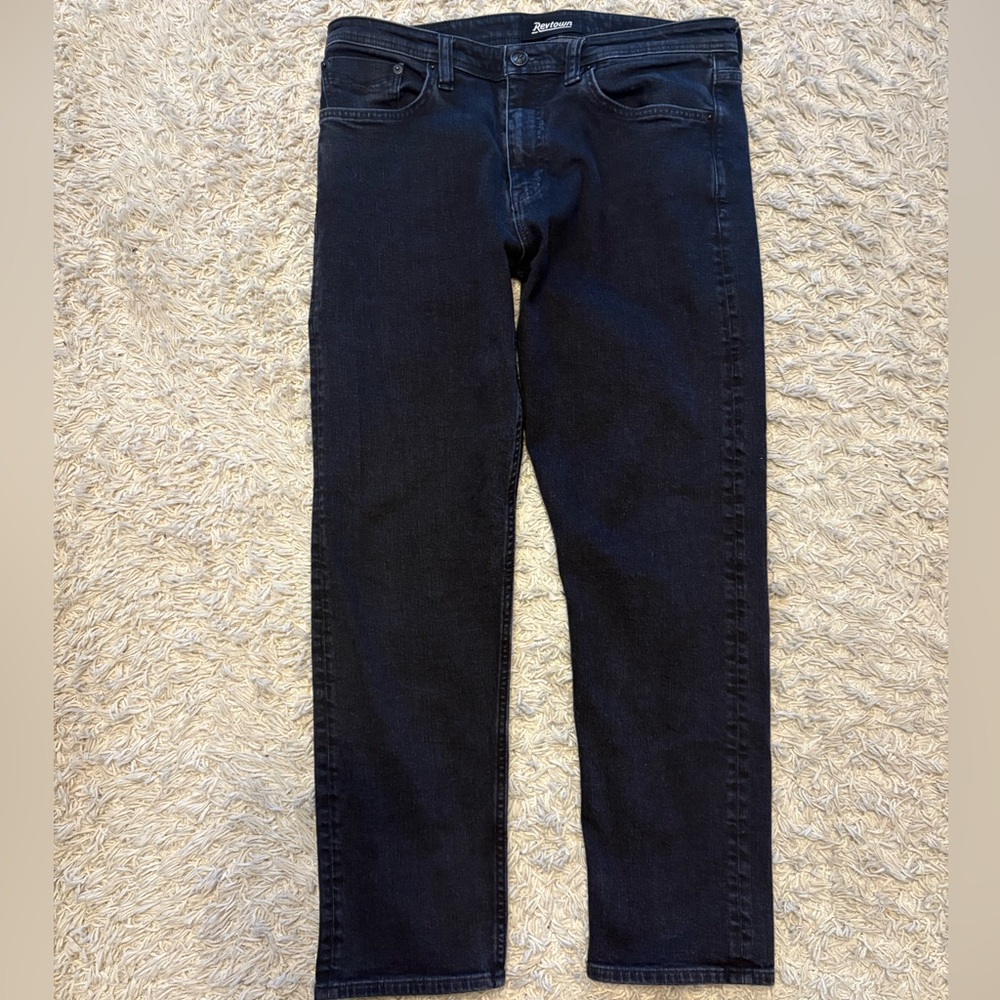 Slim Straight Black Men's Jeans - Dark Wash